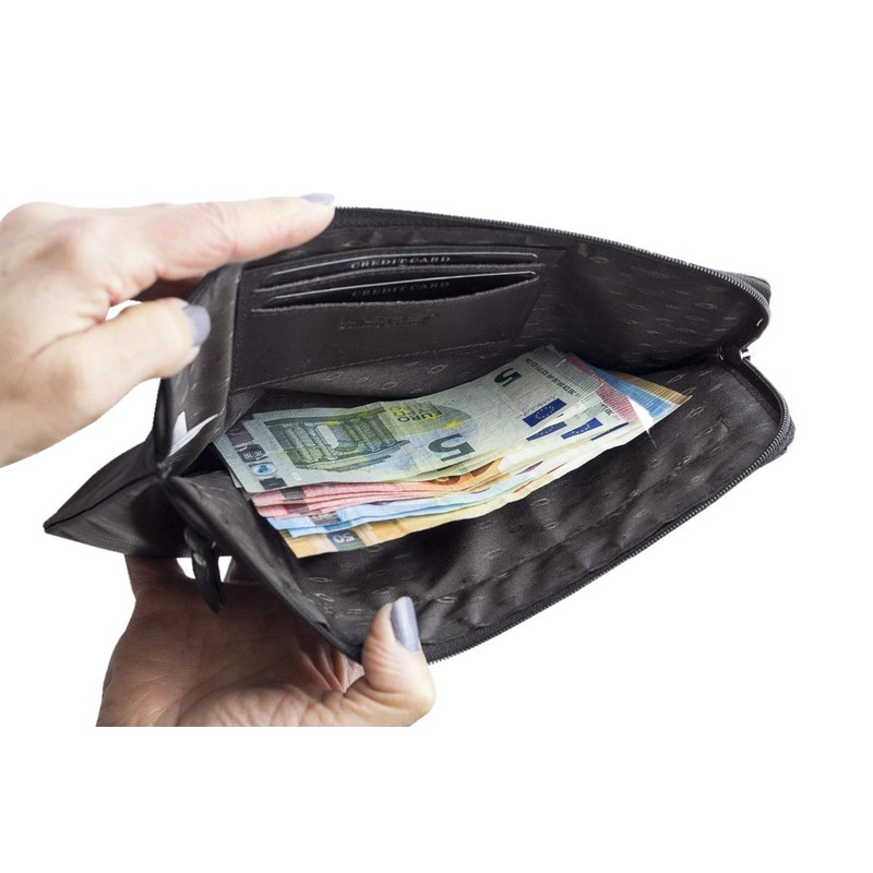 Bank Bag Wallet LEAS in Real Leather Brown - Special