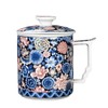 DEKNBE Ceramic Tea Cup with Infuser Basket and Lid, Steeps
