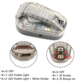 Jmtac Tactical IR Strobe Helmet Light Military Identification Light with Visible LED + White Strobe Survival Signal Light (Black-Blue), EX832