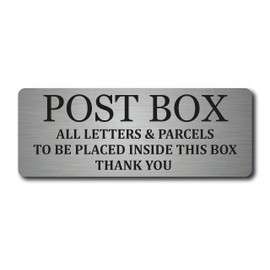 Post Box Sign 20cmx 7.5cm (Brushed Silver)