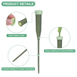 M METERXITY 100-Pack Floral Water Tubes, 5.7 Inch/ 14.5cm Plastic Floral Tubes with Rubber Caps for Flower Arrangements