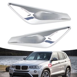 TJHSM 1 Pair Chrome Front Side Moulding Trim Finisher Replacement for 2013-2017 X3 F25 X4 F26 51117338569 51117338570