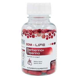 BDM LIFE Berberina + Piperina con Omega 9, Suplemento Alimenticio, 120 Cápsulas, Bienestar Metabólico y Energía