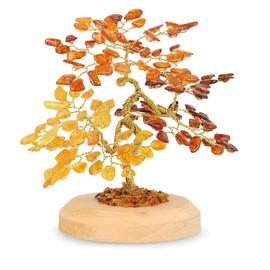 Serafino Genuine Luxury Amber Tree of Happiness Good Luck Good Fortune Tree Gemtree Gift Boxed