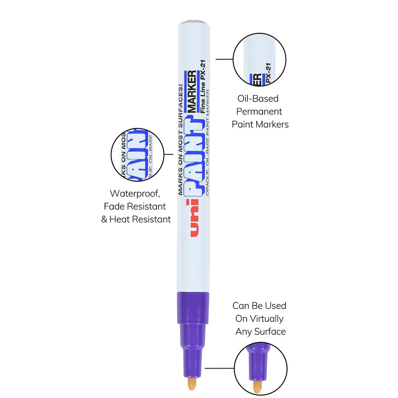 Uni-Ball Uni Paint PX-21 Oil-Based Paint Markers, Fine Line (1.2mm),