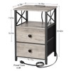 AMHANCIBLE AMHANCIBLE Night Stand Set 2, Nightstand with Charging Station,