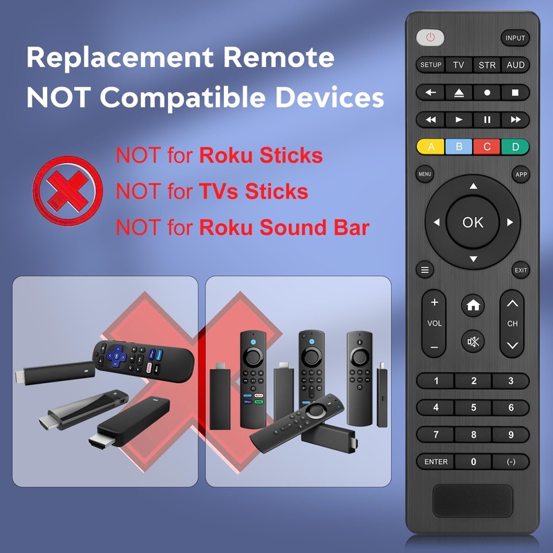 Universal remote control, compatible with most brands of smart TVs