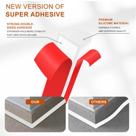Flexible Quarter Round Molding,Peel and Stick Rubber Quarter Round Trim Molding Self Adhesive Edge Trim for Floor, Waterproof Bendable Molding Trim for Wall Edge Corner Countertop, White, 157Inch