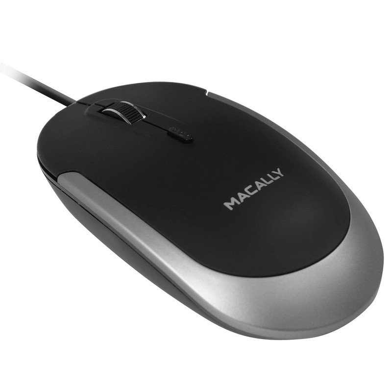 MacAlly Macally Dynamouse-Sg USB Optical Silent Click Mouse with 2