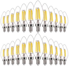 FLSNT 24 Pack Dimmable LED Candelabra Bulbs, 40W Equivalent LED Chandelier Light Bulbs, E12 Base, 5000K Daylight