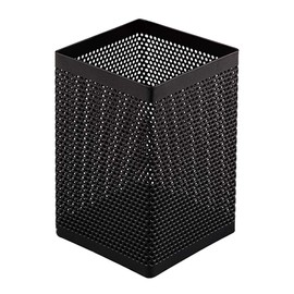 Comix Mesh Pen Holder Metal Pencil Holder for Desk, Black Pen Cup Square Pencil Cup, Pen Organizer Pencil Organizer Case for Office & Home, Industrial Black, 1 Pack