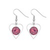 Rennie Mackintosh Inspired Heart 19mm Hook Earrings (Red)