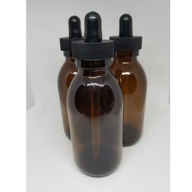 HOPEMOB Paquete 5 Piezas Botella Gotero Pipeta 125 Ml Ámbar Rellenable Botella Cuentagotas