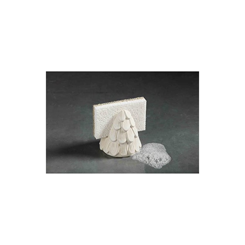 Mud Pie White Christmas Sponge Holder, 3 3/4" x 3"