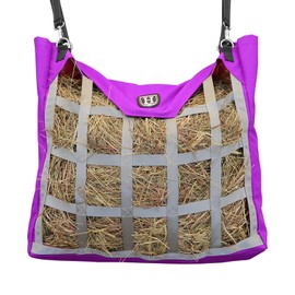 Harrison Howard Premium Durable Horse Hay Bag Slow Feed Hay Bag Waterproof Fabric Large Capacity Horse Tote - Purple