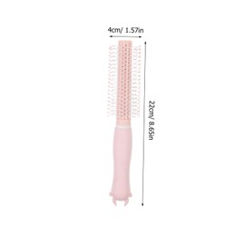 Outanaya Roller Hair Brush for Curly Hair Mini Curling Comb Hairdressing Tool Soft Bristle Styling Brush for Women