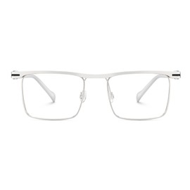 Zeelool Metal Rectangular Blue Light Glasses for Women ZJGM680658-01B Sliver