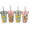 Gem Imports Plastic Transparent Drinking Tumbler Cups with Lid &