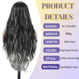 1B/613 Synthetic Lace Front Wig 28 Inch Long Wavy Natural Wave Wigs 13×4×1 Pre Plucked Glueless Wig Synthetic Hair for Women Loose Body Wave With Natural Hairline Heat Resistant Synthetic Wavy Wig