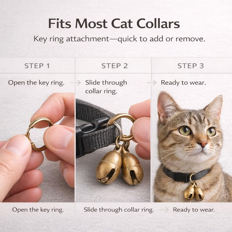 kcrygogo Copper Bell for Small Pet Collar Bell for Cats