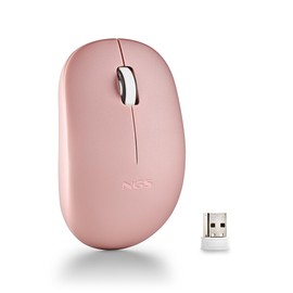 NGS Fog Pro Pink Wireless Mouse 1000 DPI Optical Mouse Nano USB Interface Silent Buttons 2 Buttons Scroll Wheel Plug and Play Ambidextrous Pink