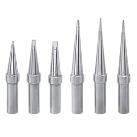 Bestgle 6 Pcs ET Series Soldering Tip Set Lead-Free Solder Iron Tip Welding Head Tool ETA ETB ETH ETK ETO ETS Soldering Iron Tips Replacement Weld Repair Accessory Tool