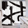Black and White Striped Shower Curtain for Bathroom Decor 72Wx72H