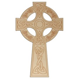 10x Wooden Traditional Celtic Christian Cross Craft Shape Religious(6 x 3.8cm,No Hole)