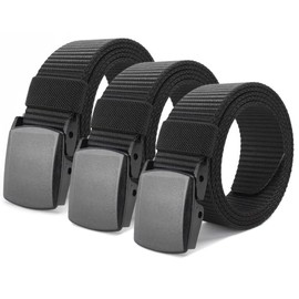 3 Stück Arbeitsgürtel Herren aus Nylon, 150 x 3.5 cm Unisex Gürtel Nylon Canvas Gürtel für Damen und Herren, arbeitsgürtel Ohne Löcher, für Schneller Pass durch die Flughafensicherheit