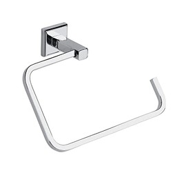 GEDY | Porta Asciugamani ad Anello Colorado in Acciaio Inox e Cromall, Appendi Asciugamani Fissabile con Viti Incluse o Colla, Peso Supportato 7 kg, Cromato, 13,3x20x6,5cm