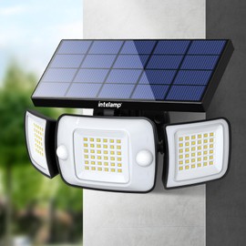 INTELAMP Solar Lights for Outdoor Use with Motion Sensor LED Solar Spotlight