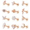 JeryWe 12Pcs 16G Cartilage Stud Earring for Women Stainless Steel