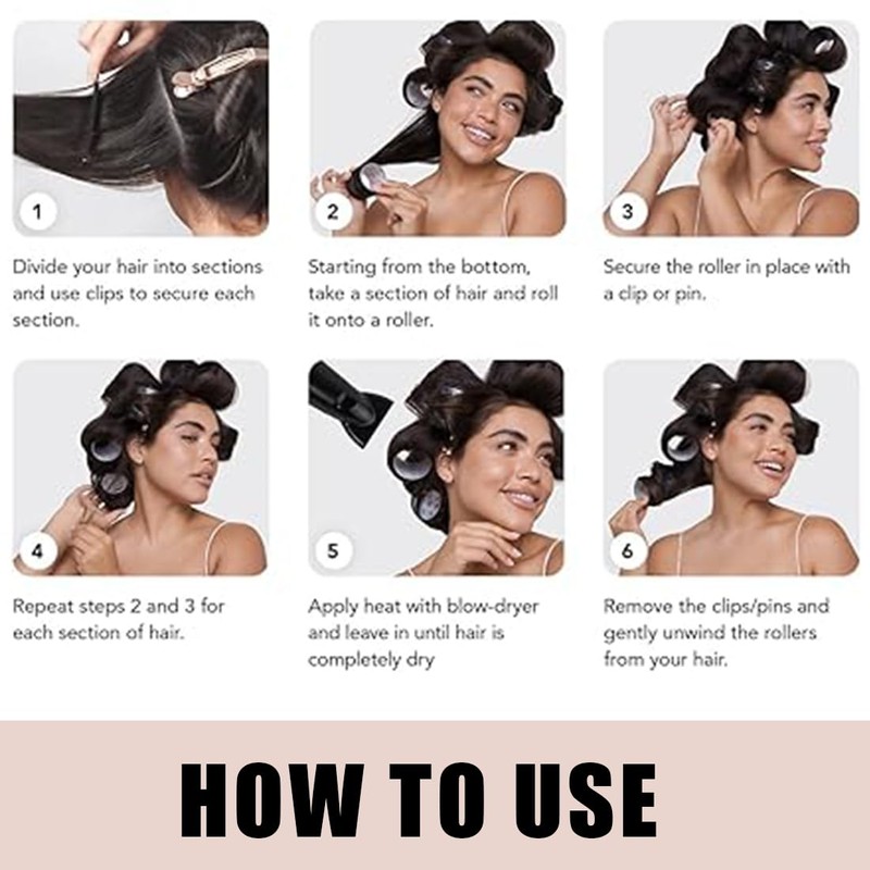 XUZOPIM 8 Pieces Curler Hair Rollers Ceramic Hair Rollers for