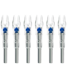 LEANPRO 6/12 PCS S Lighted Nocks for Arrows .244"/6.2mm Inside Diameter Lighted Arrow Nocks for Archery Hunting (6 PCS - Blue)