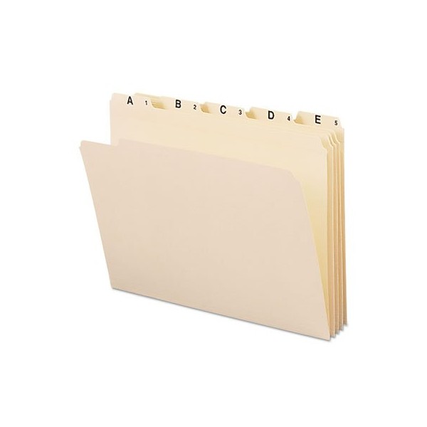 Indexed File Folders, 1/5 Cut, Indexed A-Z, Top Tab, Letter,