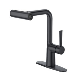 Aktines Waterfall Kitchen Faucet with Pull Down Sprayer, 4-Way Stainless Steel Sink Faucet for Kitchen, Bar, Laundry & RV, Matte Black