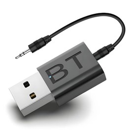 Mini receptor USB Bluetooth 2 en 1, adaptador de audio inalámbrico Bluetooth 5.4, kit de audio de 3.5 mm, receptor de música para el hogar y el coche, sistema de sonido estéreo portátil,