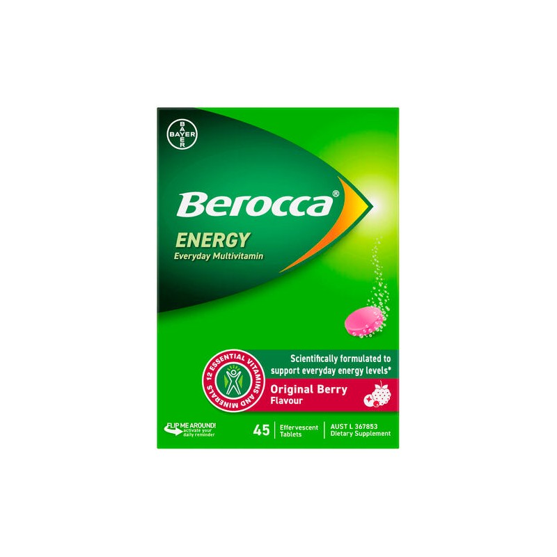 Berocca Energy Original Berry Effervescent Tablets 45 Pack