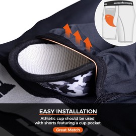 COOLOMG Youth Boys Baseball Sliding Shorts with Soft Foam Cup Athletic Protector Shorts for Baseball,Softball,Hockey,Lacrosse Black