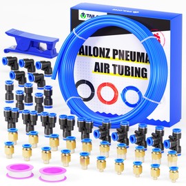TAILONZ PNEUMATIC Blue 8mm or 5/16 OD 5mm ID Polyurethane PU Air Hose Pipe Tube Kit 32 Meter 100ft