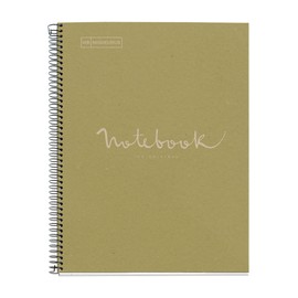Miquelrius - Notebook Emotions Notebook 100% Recycled 1 Strip A4 80 Squares 5 mm Paper 80 g 4 Holes Cardboard Cover Green