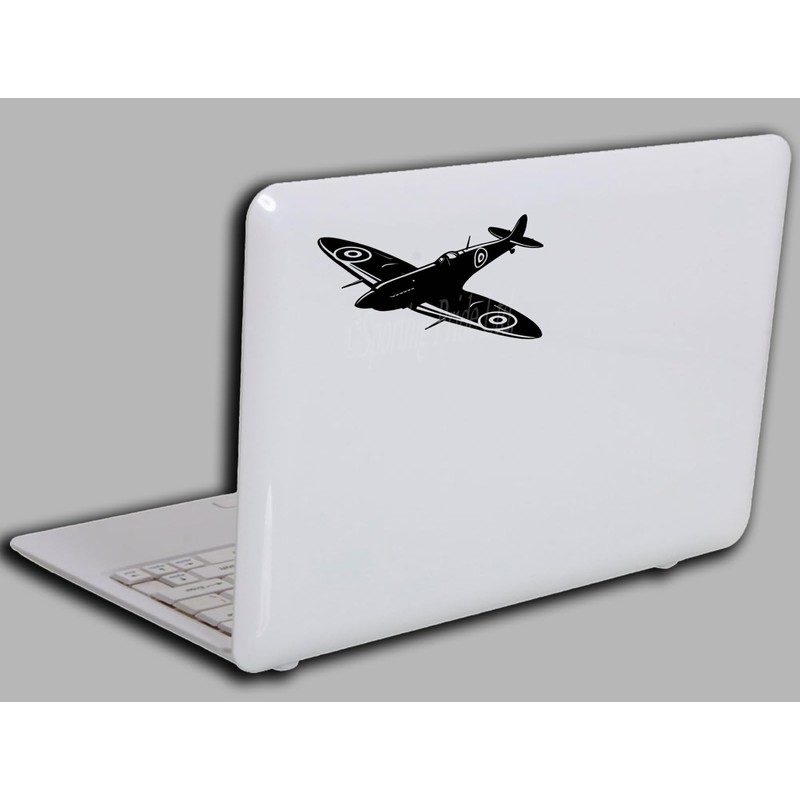 Spitfire Silhouette Vinyl Decal Sticker 6 inch Wide (Black)