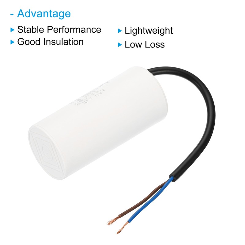 PATIKIL CBB60 35uf Running Capacitor,1Pcs AC 450V 2 Wires 50/60Hz