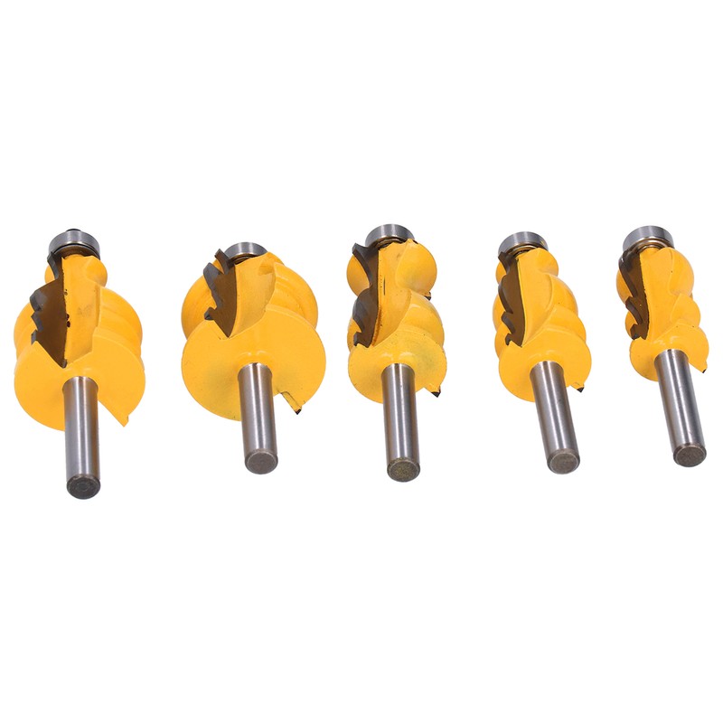 5Pcs/Set Router Bit Tenon Wood Milling Slot Cutter with 8mm