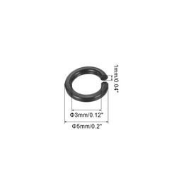 sourcing map Split Lock Washer, M3 304 Stainless Steel Spring Lock Washer 25pcs, Black