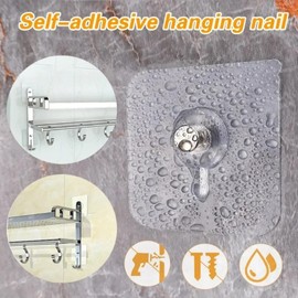 JIZZU 25 Stück Transparent Klebehaken, Bilderhaken Selbstklebend Wandhaken Ohne Bohren, Klebenagel Bildaufhänger für Bild Poster Foto Gemälde Regal, Maximale Belastung 5 kg