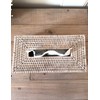White Wash Rattan Tissue Box Napkin Holder (Tissue Box Cover