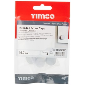 TIMCO TSC16PCP Threaded Screw Caps Solid Brass Polished Chrome - 16mm