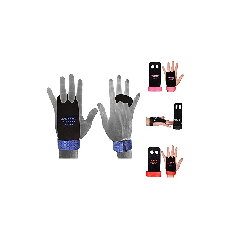ULTRA FITNESS Leather Grips Gymnastic Palm Protectors Hand Guards Gym