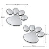 MINGZE 4pcs 3D Chrome Dog Paw Footprint Car Sticker, Auto